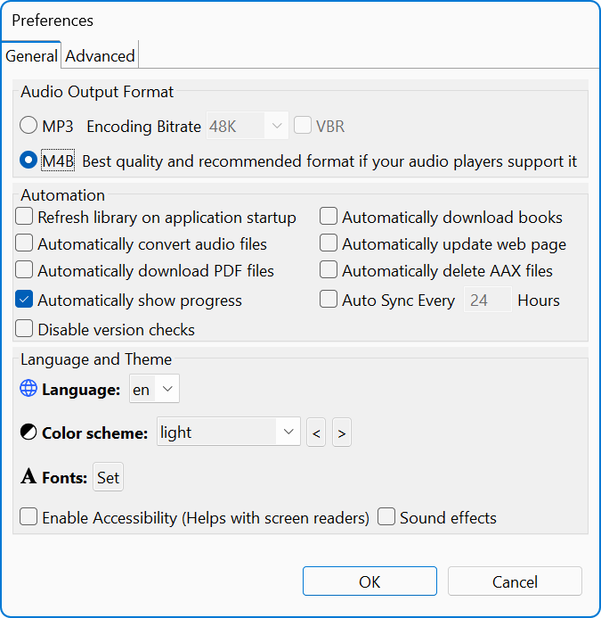 preferences dialog